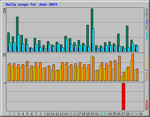 Daily usage for June 2024
