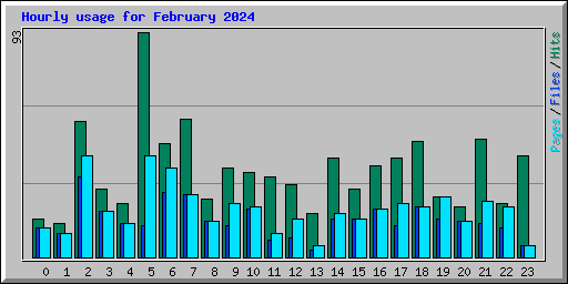 Hourly usage for February 2024