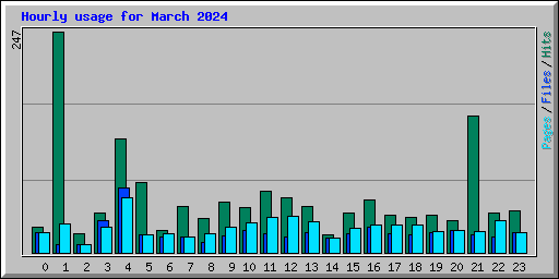 Hourly usage for March 2024
