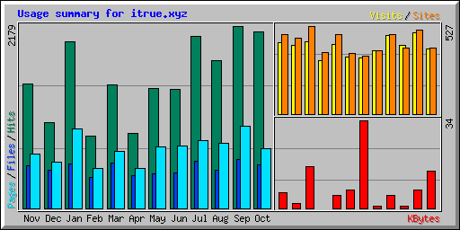 Usage summary for itrue.xyz